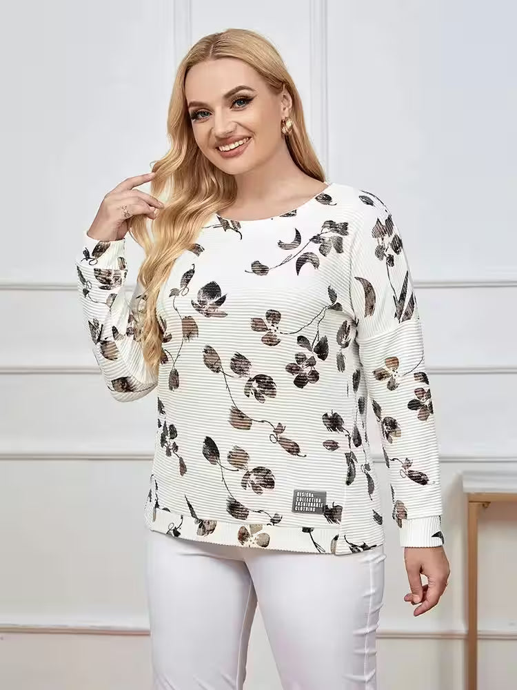 Plus size woven round neck shirt - Women's Fashion - View 3