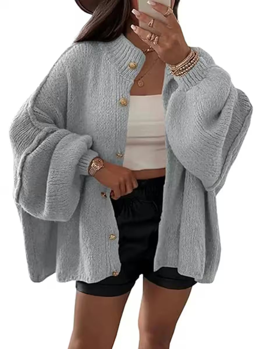 Style Oversized Long Sleeve Loose Buttons Cardigans Coat Winter - Women's Fashion - View 11