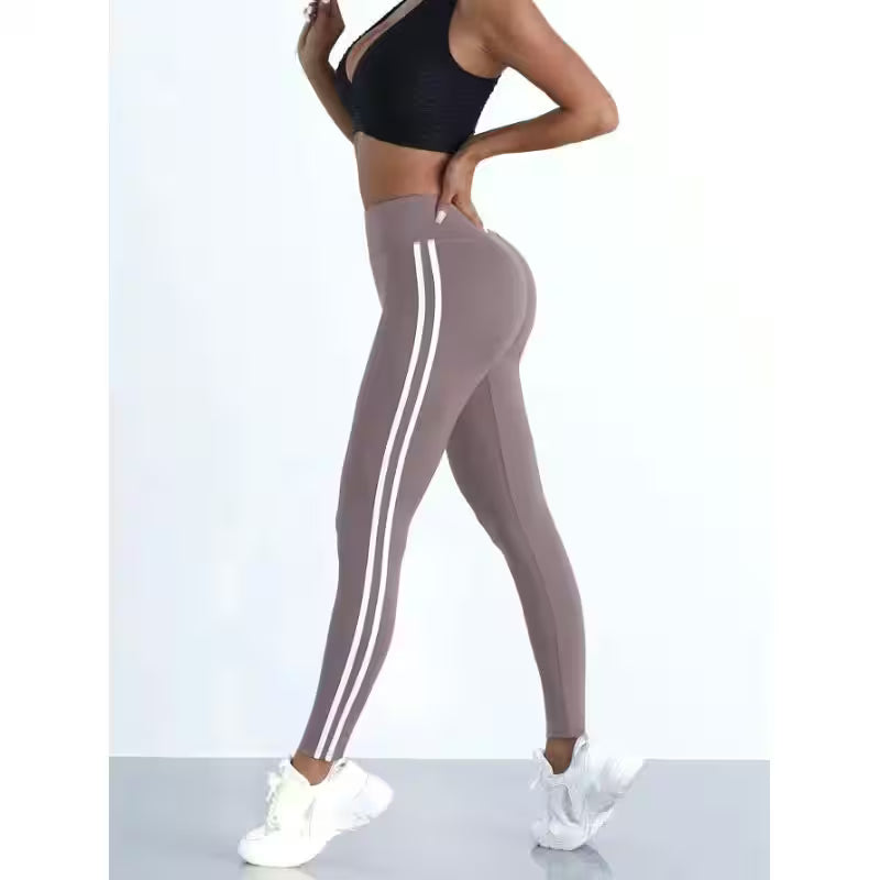 Yoga Leggings Striped Slim Sports Pants - Additional View 2