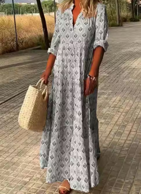 Plus Size Loose and fashionable printed temperament - Additional View 9