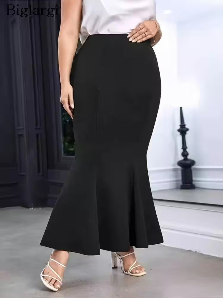 Rings - Plus Size High Waist Summer Fishtail Long Skirts