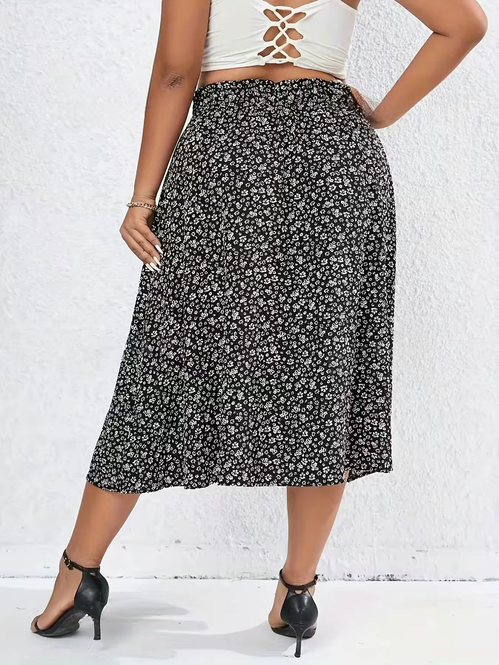 Plus Size Spring Summer Elegant Skirt - Additional View 2