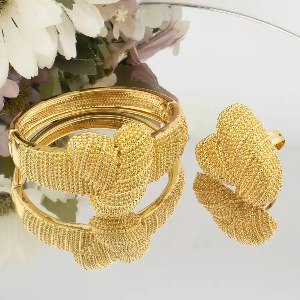 Bracelets Gold Color Jewelry Dubai Party Set - Additional View 8