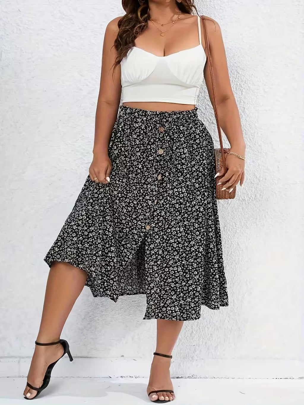 Plus Size Spring Summer Elegant Skirt - Additional View 3