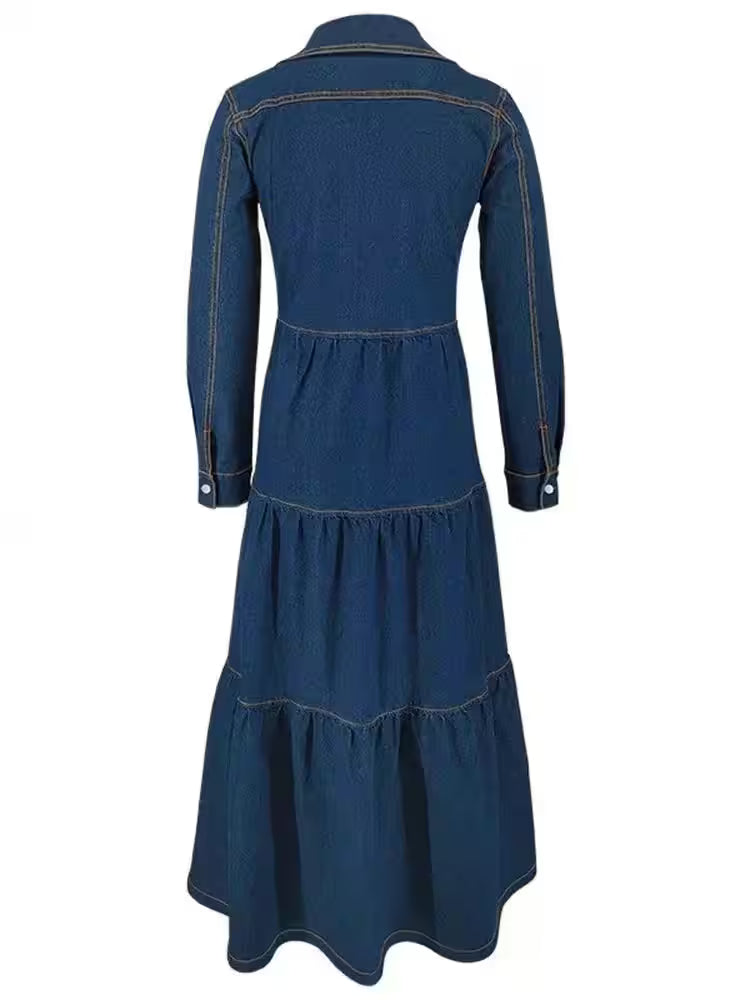 Casual Button Cardigan Long Sleeve Dresses - Additional View 4