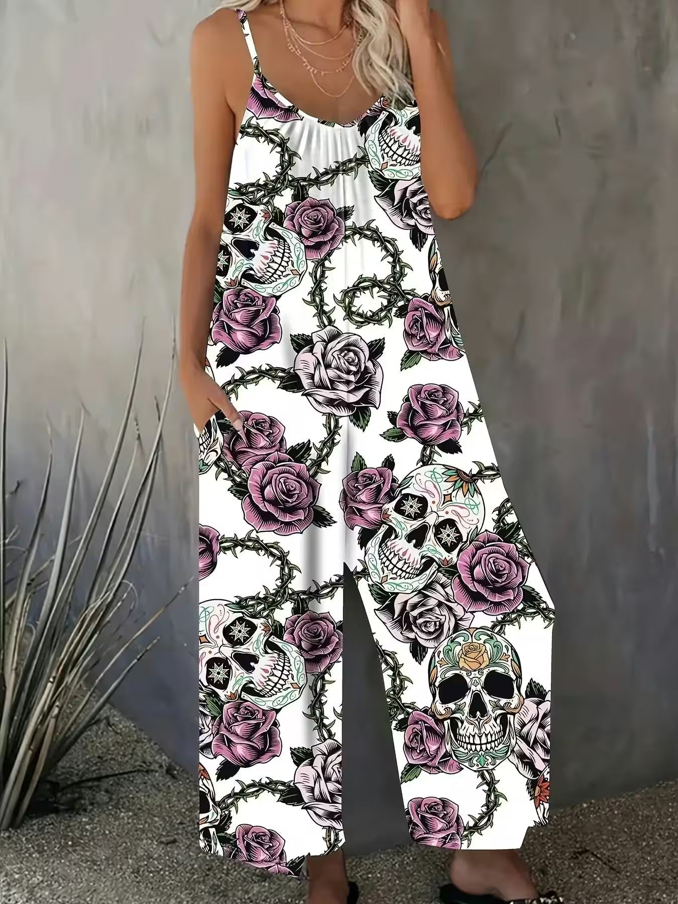 Plus size new Gothic style casual  jumpsuit - Additional View 6