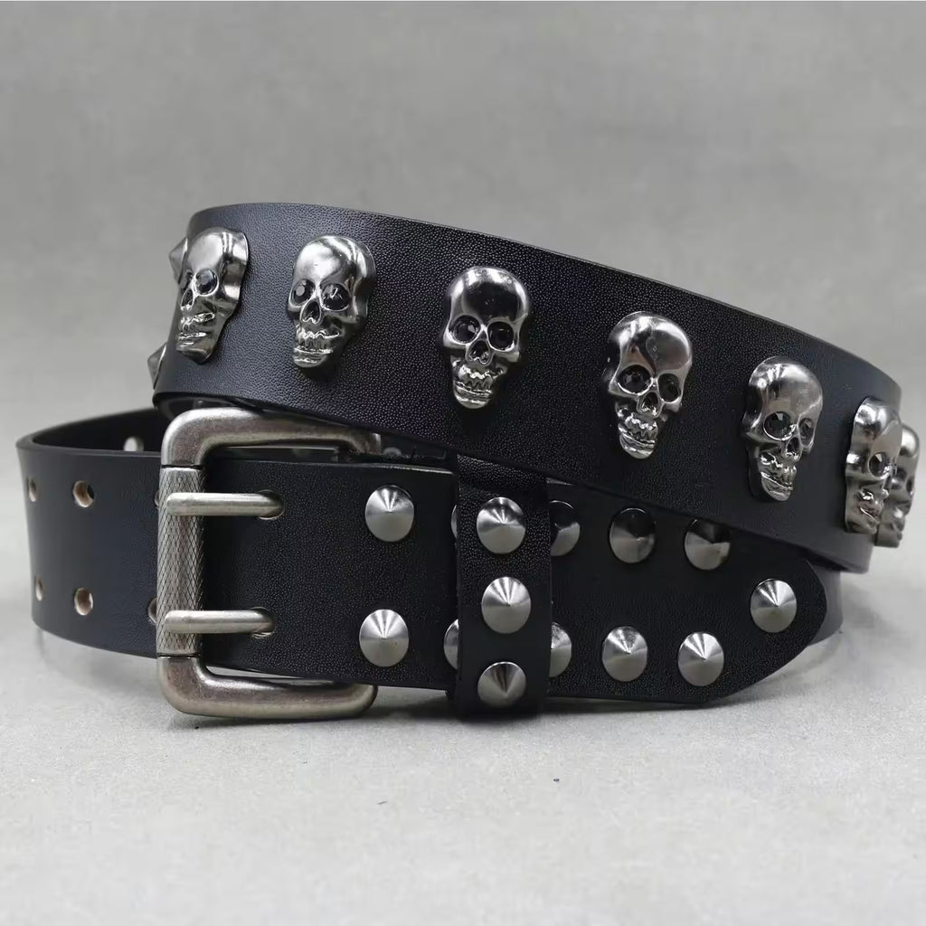 Nice Rivet Genuine Leather Belt Goth Style - Additional View 11