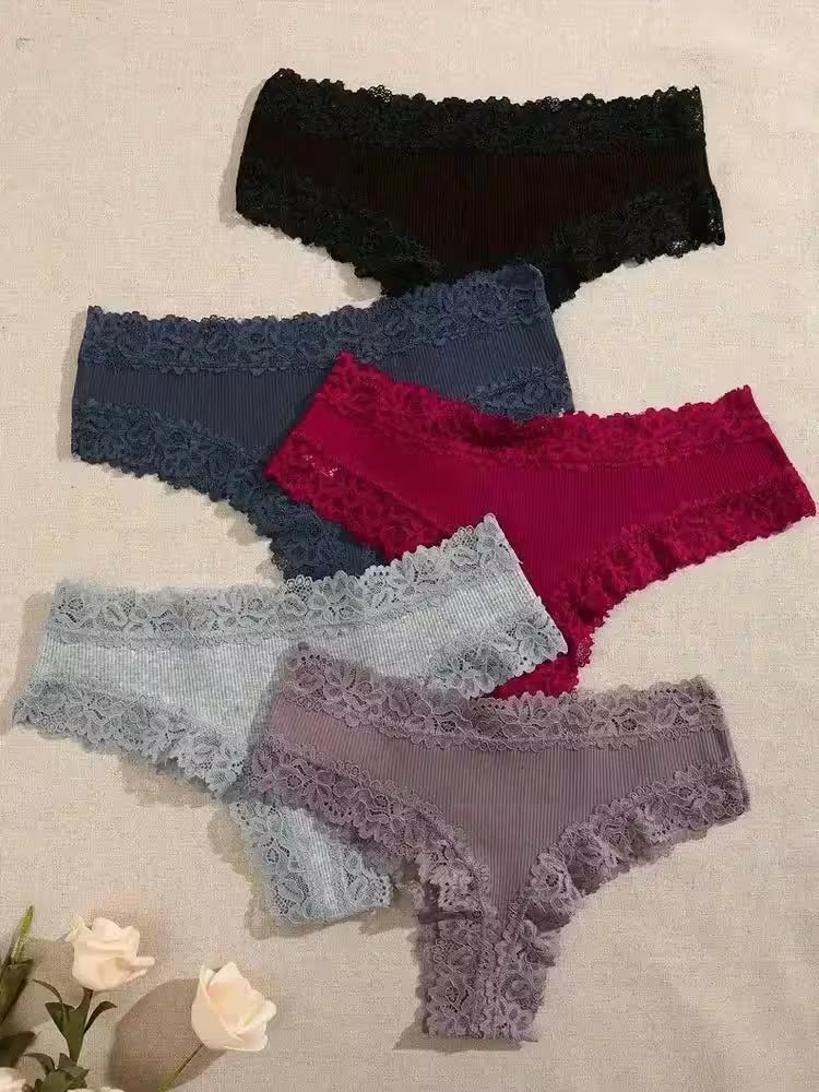 5Pcs/set Cotton Panties Floral Lace Intimate Underwear Trendy - Additional View 26