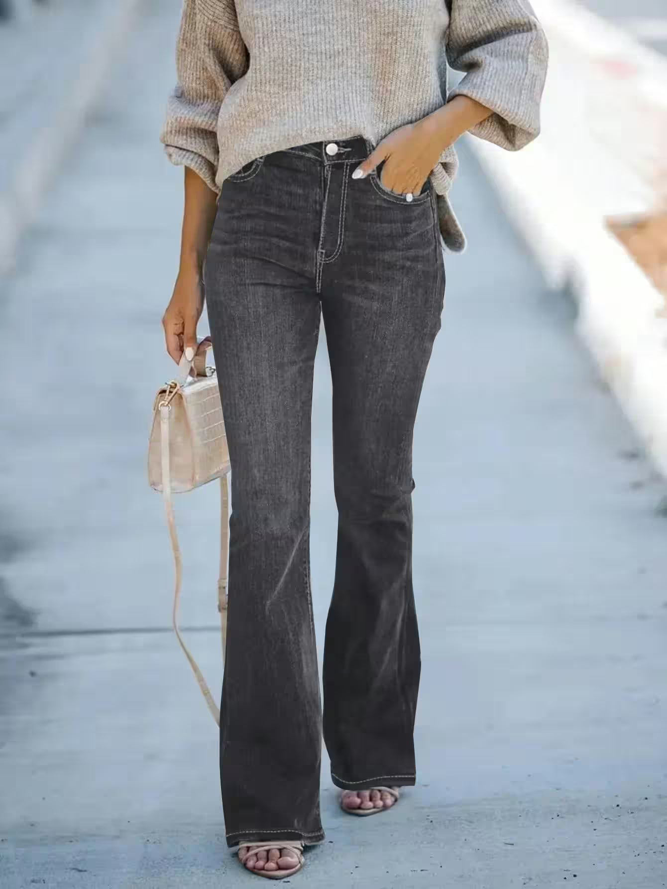 Slim-fit trumpet Denim trousers - Additional View 4