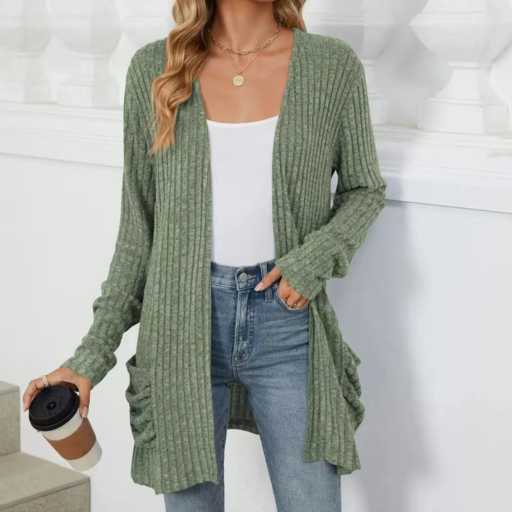 Lightweight 3/4 Sleeve Black Sweater Cardigan Casual - Women's Fashion - View 6