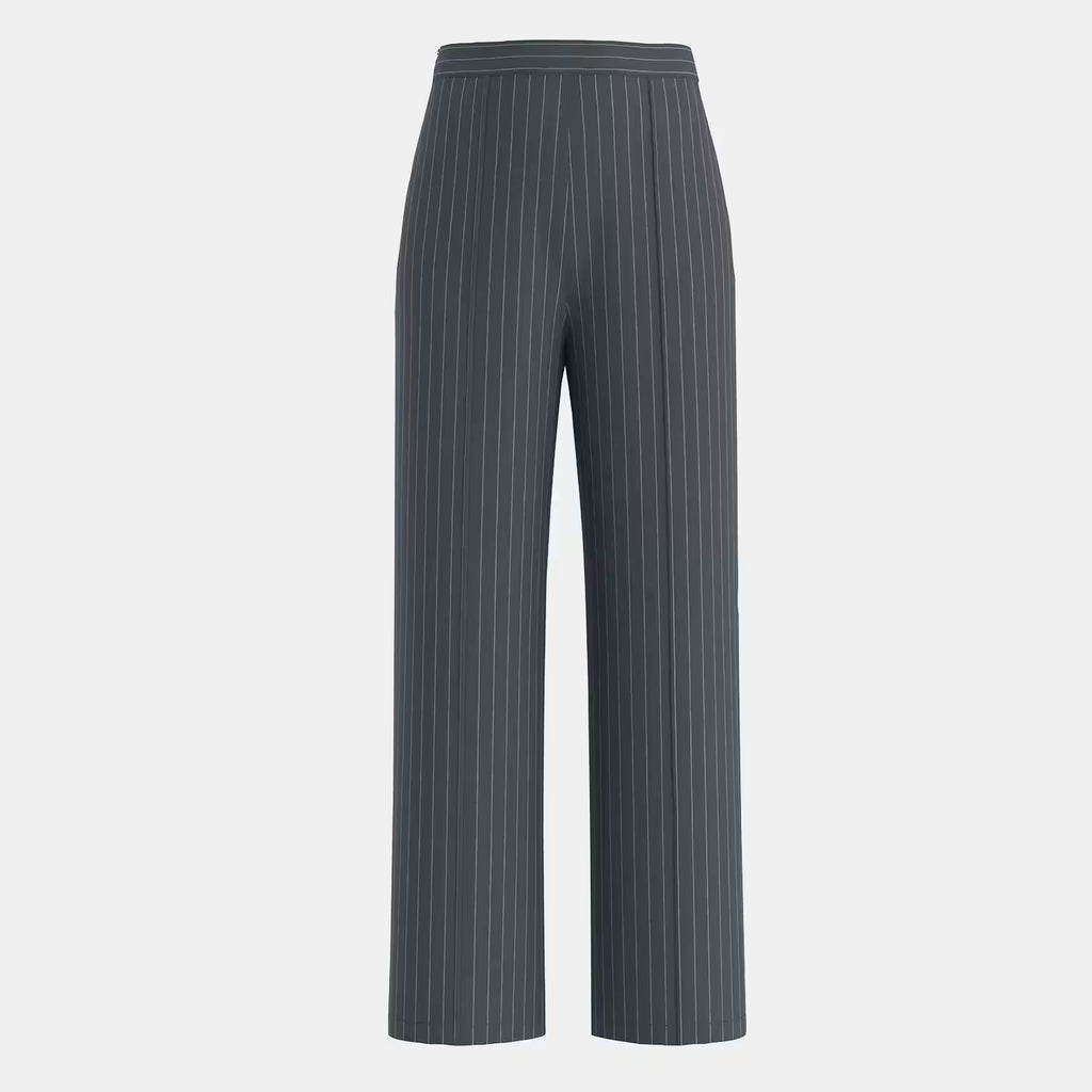 Tops - Pants Retro French Striped Waist Straight Casual