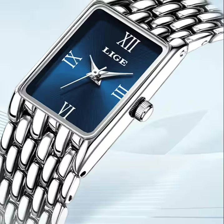 Tops - Watch quartz stainless steel strap luxury casual