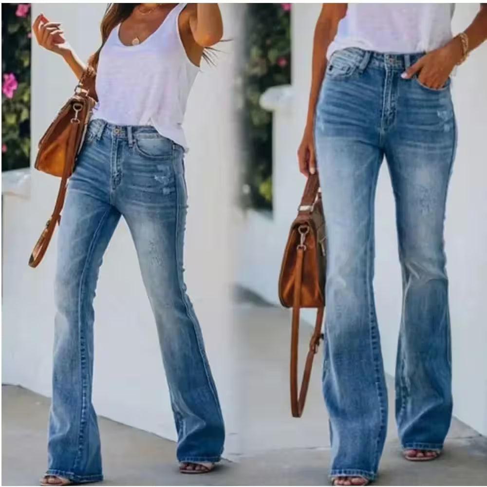 Stretch Micro-flare Jeans Trousers - Additional View 3