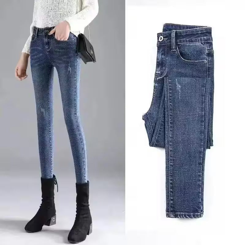 Elastic Pencil Slim Fit Casual Skinny Denim  Women Jeans - Additional View 4