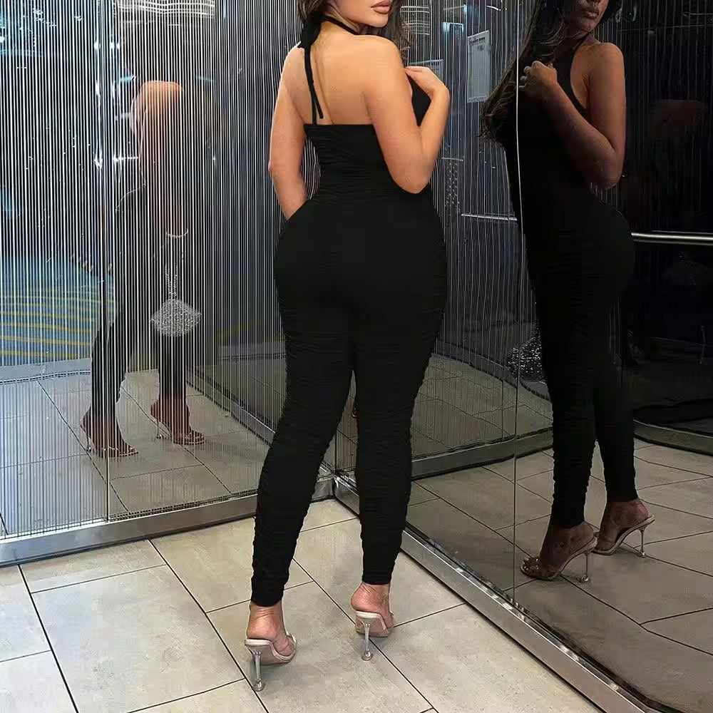 Jumpsuits Spring Fashion Fitting Slim Solid - Additional View 3