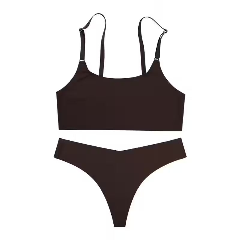 Silk Seamless Wireless Bras And Underwear Set - Additional View 9
