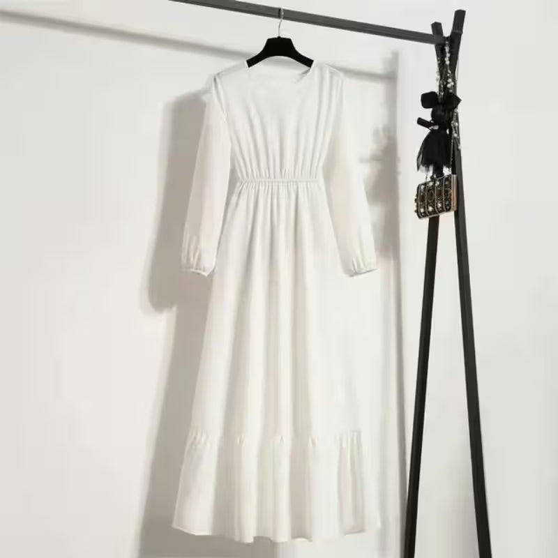 Dresses with Waist Slim Long Sleeve Pullover - Additional View 6