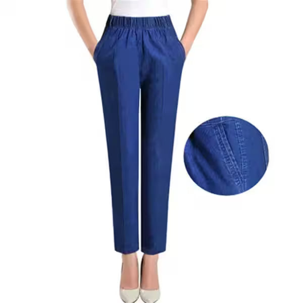Slim High Waist Elasticity Casual Cowboy Pants - Additional View 8