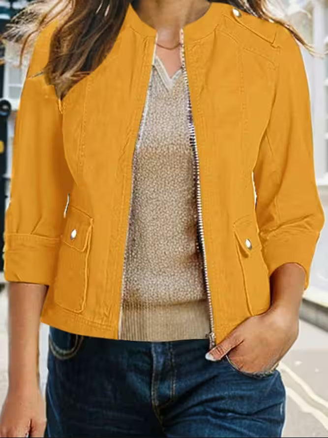 Stand Collar Workwear Outerwear - Additional View 5