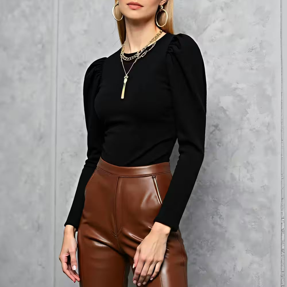 T-Shirts Spring French Puff Sleeve - Additional View 2