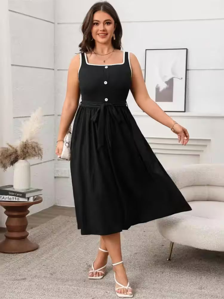 Plus Size Square Collar Dress - Additional View 3