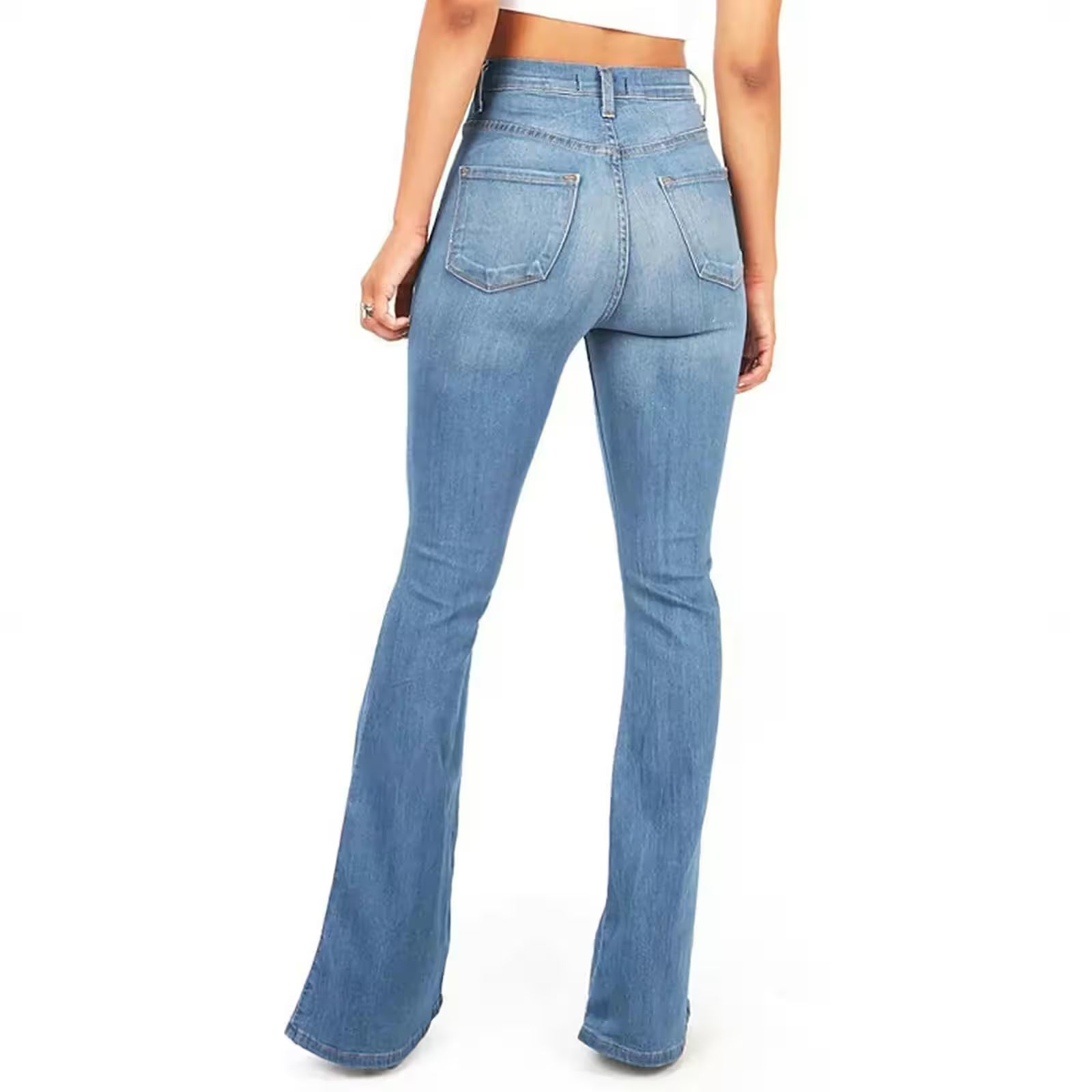 Bottoms - Flare jeans High Waist  Zipper Fly Skinny